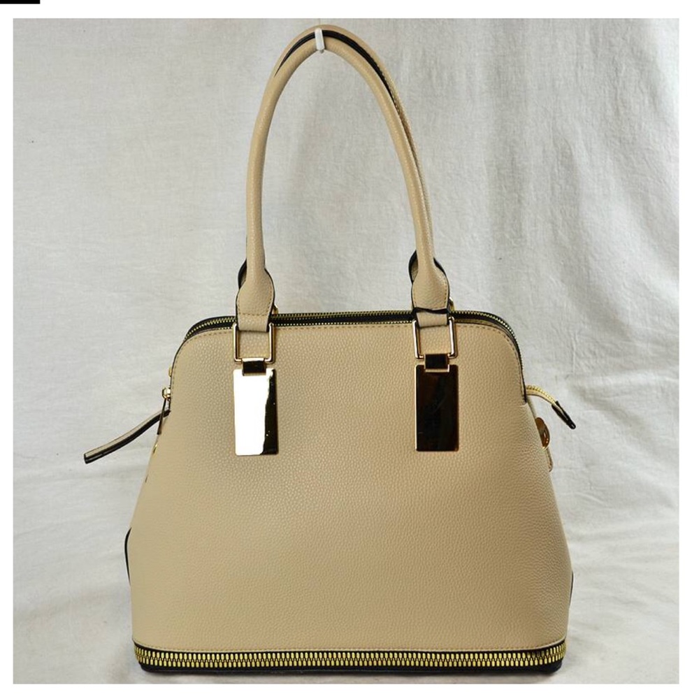 Tote Bag with Gold Zipper Detail - Picture 2 of 4